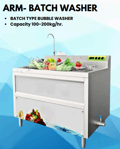 Batch Washer manufacturer in India - AREIUM Food Machines