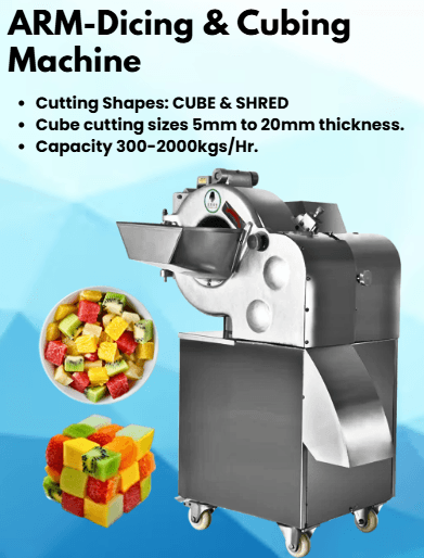 Dicing and Cubing Machine manufacturer in India - AREIUM Food Machines